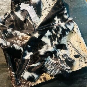 Nasty Gal Premium Cow Hide / Cow Print Jacket